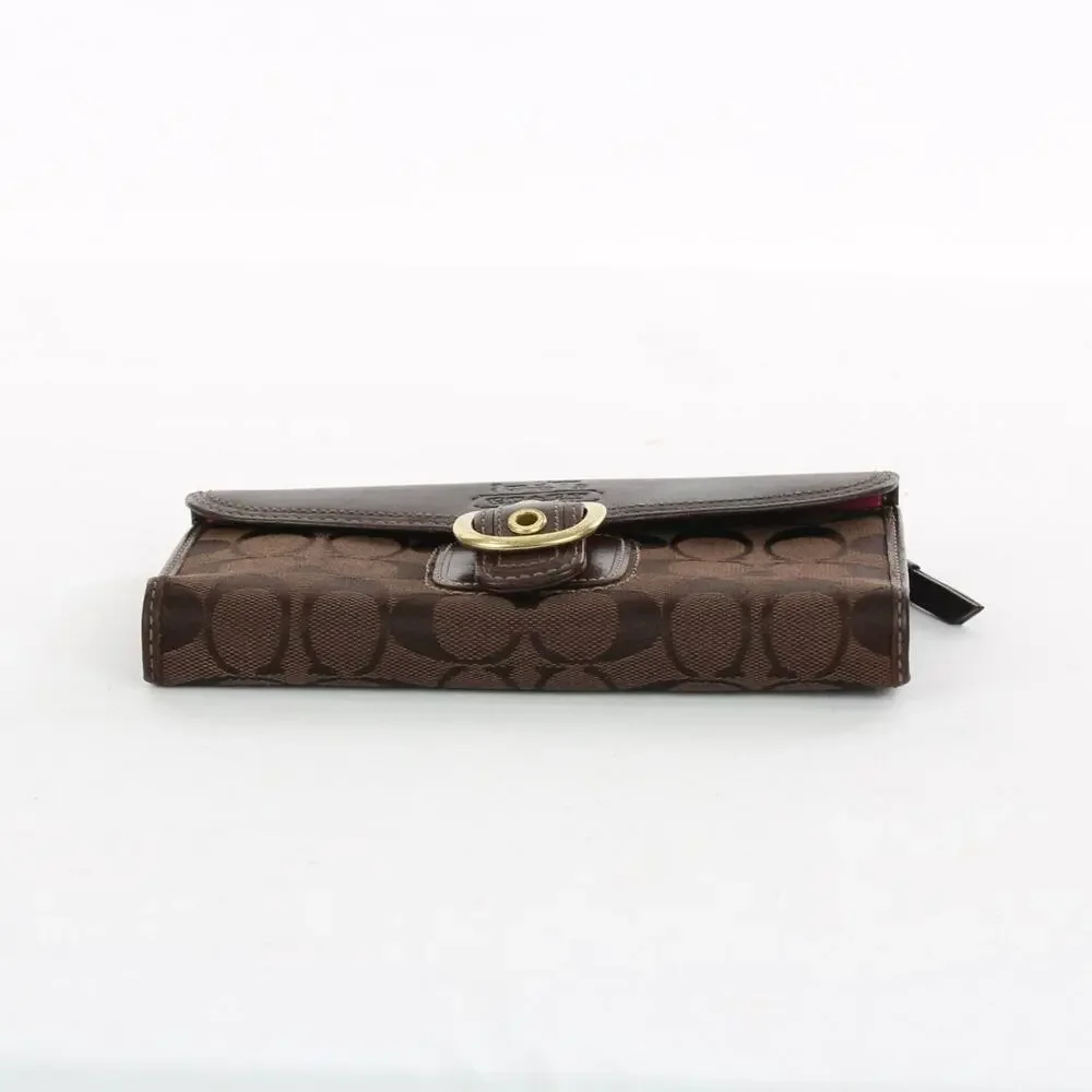 Coach Vintage Bleecker Brown Signature Buckle Wallet
